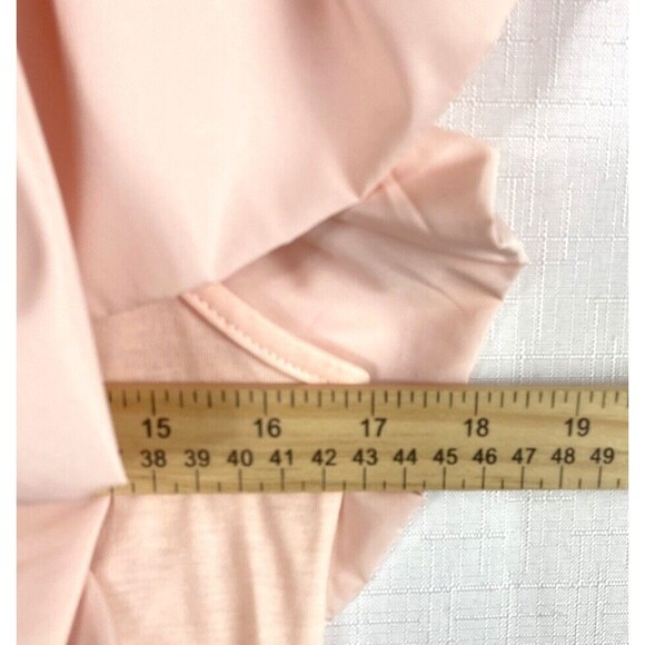 Harper Sleeveless Blouse Tank Ruffle Accent Women’s Medium Peach Summer Top - Picture 4 of 8